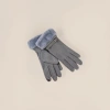 Pink plush edge warm gloves for women, thickened cold-proof touch screen style for autumn and winter Specification image
